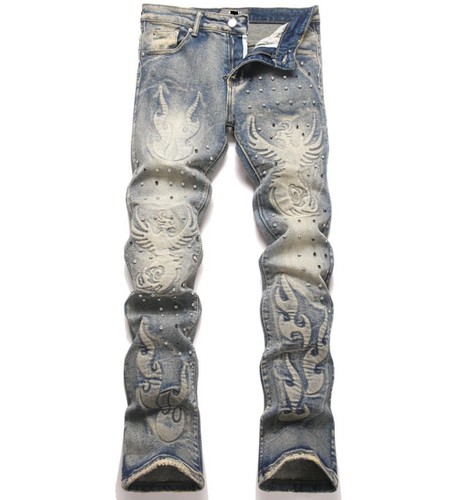 Jeans uomo modello goffrato