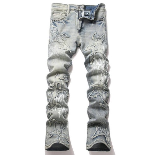 Jeans uomo blu denim - , svasato
