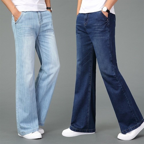 Jeans pantaloni svasati - , denim
