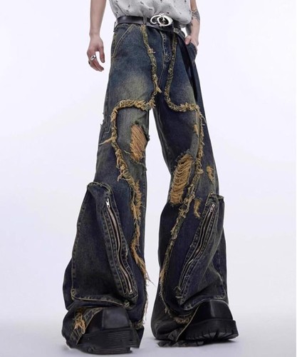 Jeans uomo retrò blu - , denim