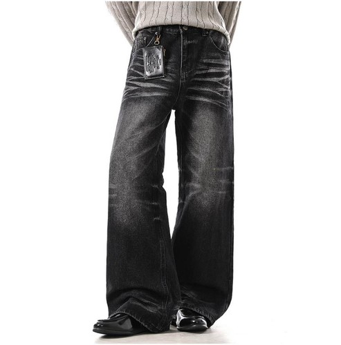 Jeans uomo denim - nero, gamba