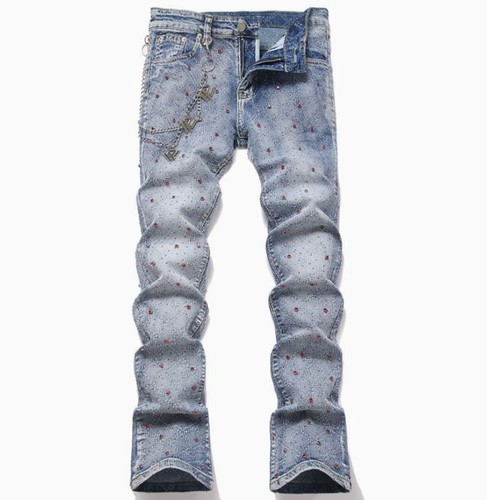 Jeans uomo blu denim rosso - jeans,