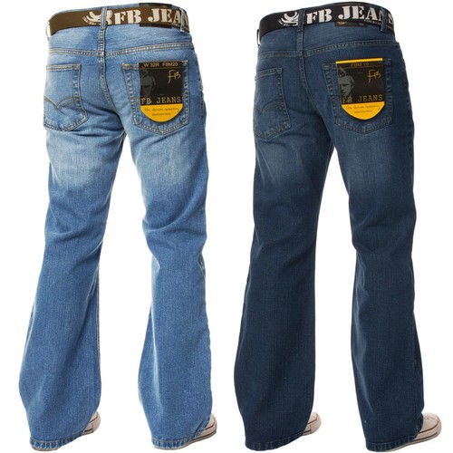 Jeans bootcut uomo gamba - jeans,