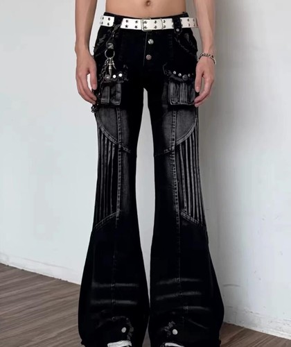 Jeans uomo nero denim - denim, svasato